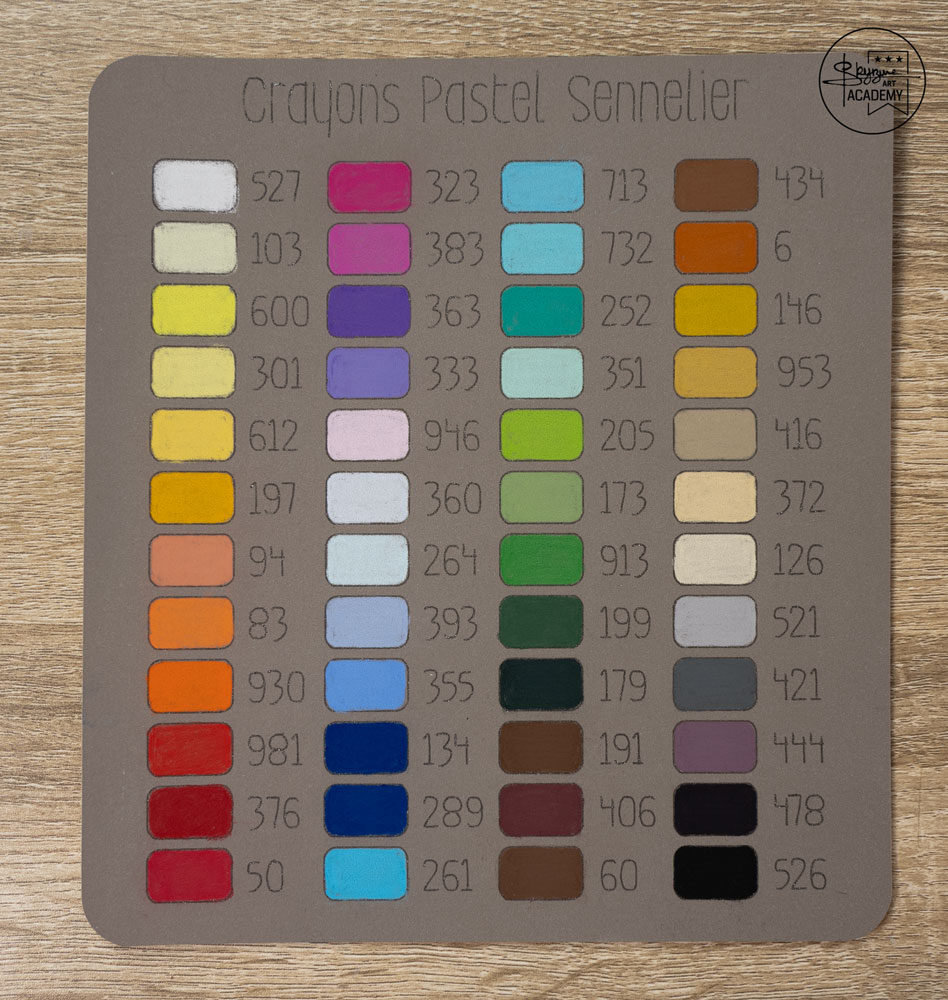 nuancier des crayons pastel sennelier
